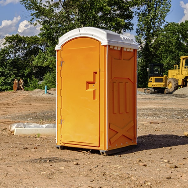 how often are the porta potties cleaned and serviced during a rental period in Lake Shore